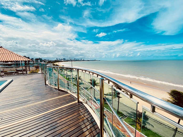 Manaíra Palace 404 - Flat com Varanda e Vista Mar.