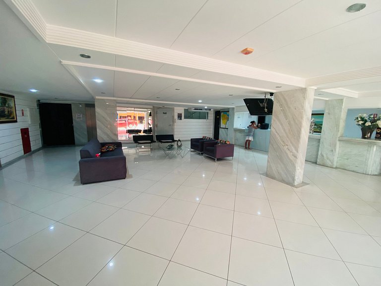 Manaíra Palace 404 - Flat com Varanda e Vista Mar.