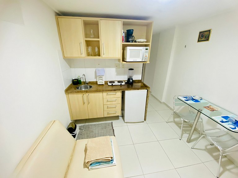 Manaíra Palace 404 - Flat com Varanda e Vista Mar.