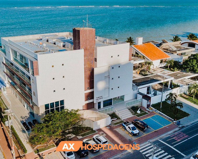 FB 203 - Flat Pé na Areia, Vista Mar com Varanda.