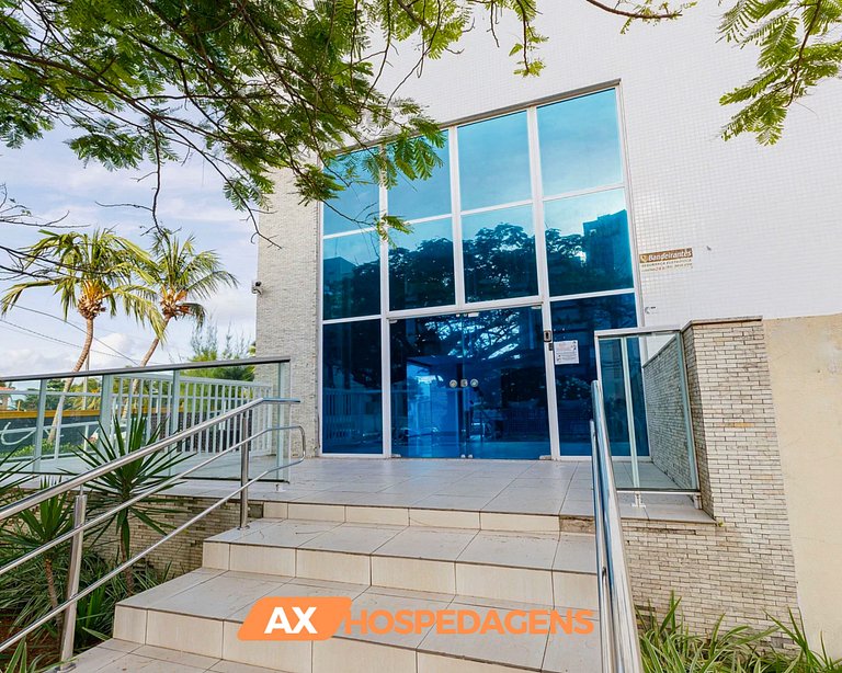 FB 203 - Flat Pé na Areia, Vista Mar com Varanda.