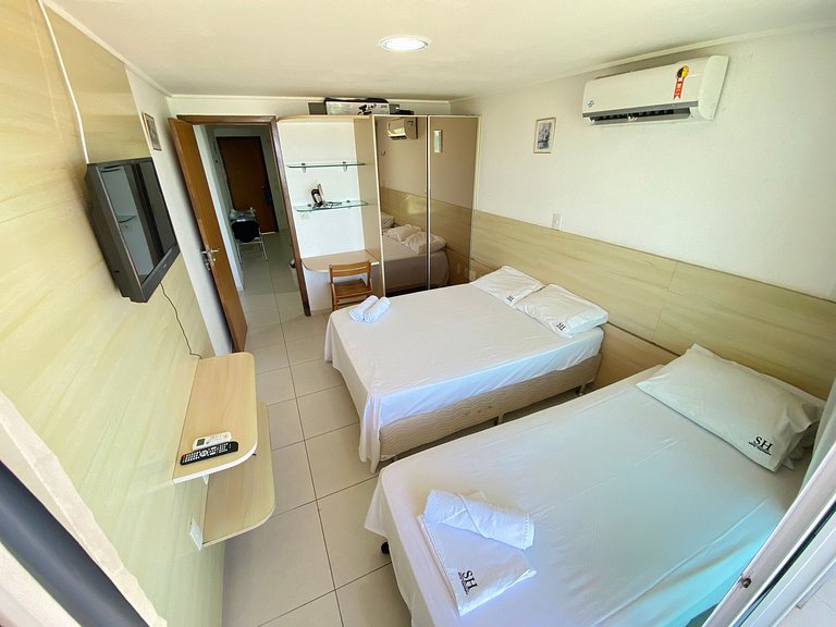 Manaíra Palace 404 - Flat com Varanda e Vista Mar.