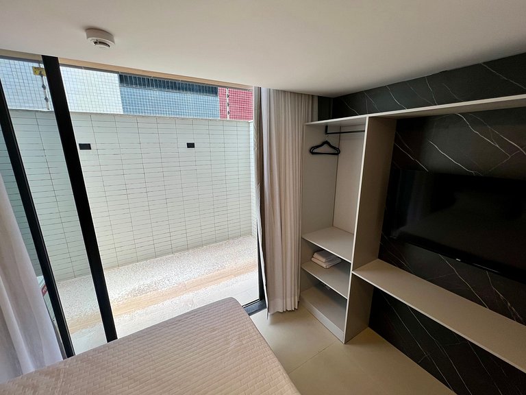 AM 205 - Studio Pé na Areia Estiloso e Funcional