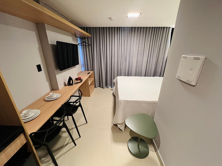 AM 202 - Studio Pé na Areia / Lindo e Confortável.