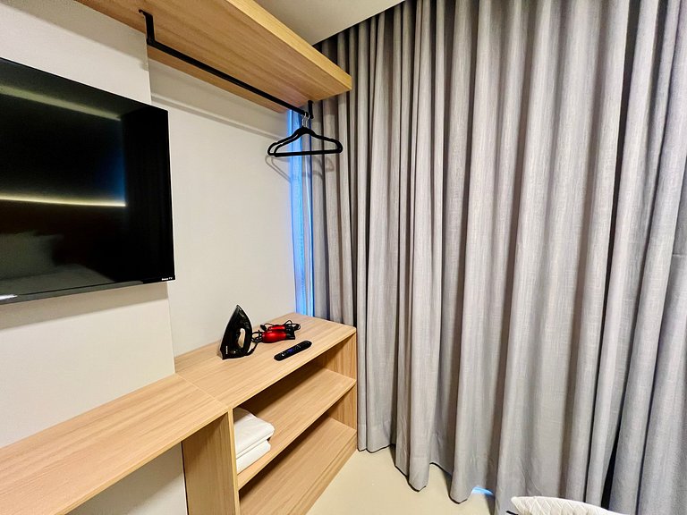 AM 202 - Studio Pé na Areia / Lindo e Confortável.