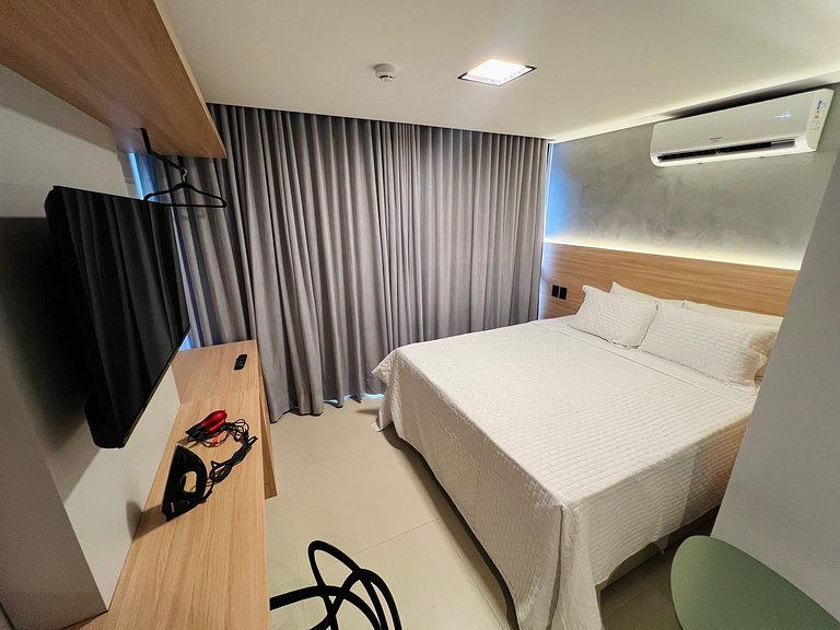 AM 202 - Studio Pé na Areia / Lindo e Confortável.