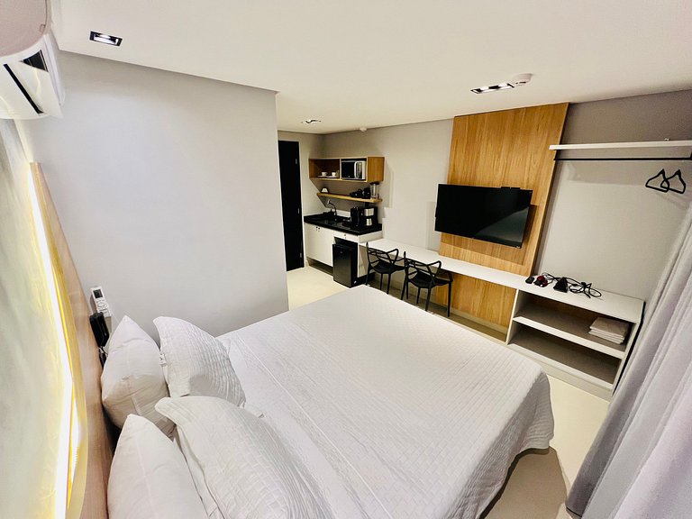 AM 105 - Studio Pé na Areia Confortável e Único