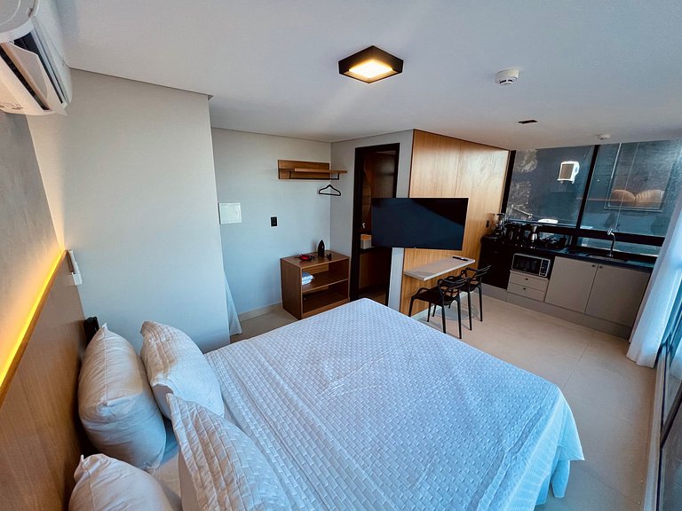 AM 109 - Studio Pé na Areia com Vista Mar no Bessa