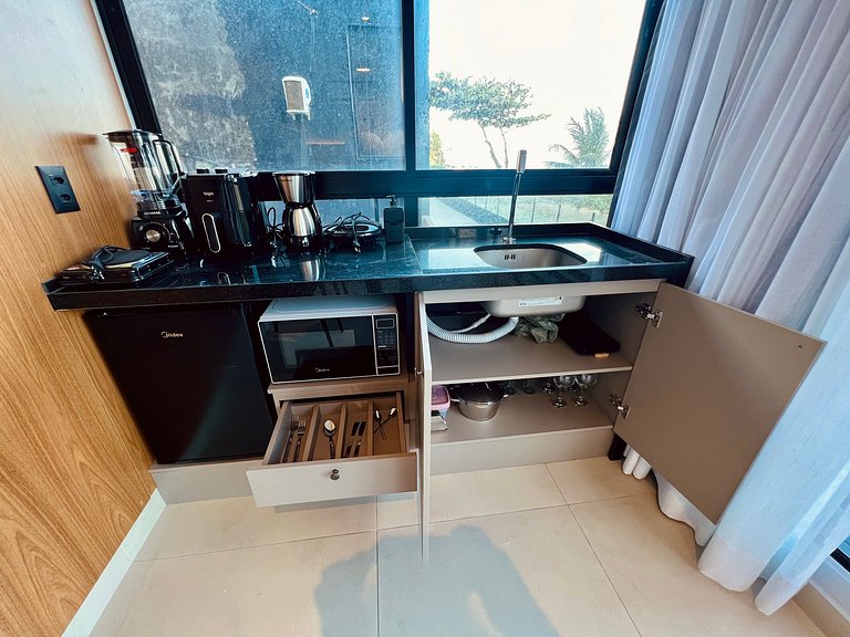 AM 109 - Studio Pé na Areia com Vista Mar no Bessa