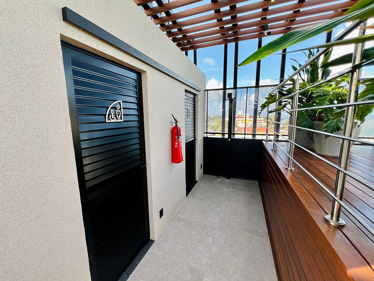 AM 208 - Studio Pé na Areia com Vista Mar Lateral