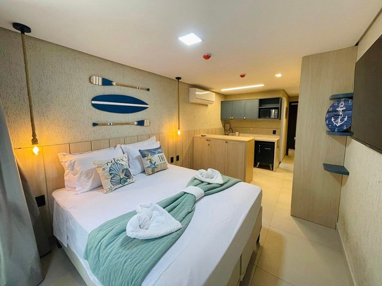 Alta Garden 02 Pé na Areia - Lindo Flat com Garden