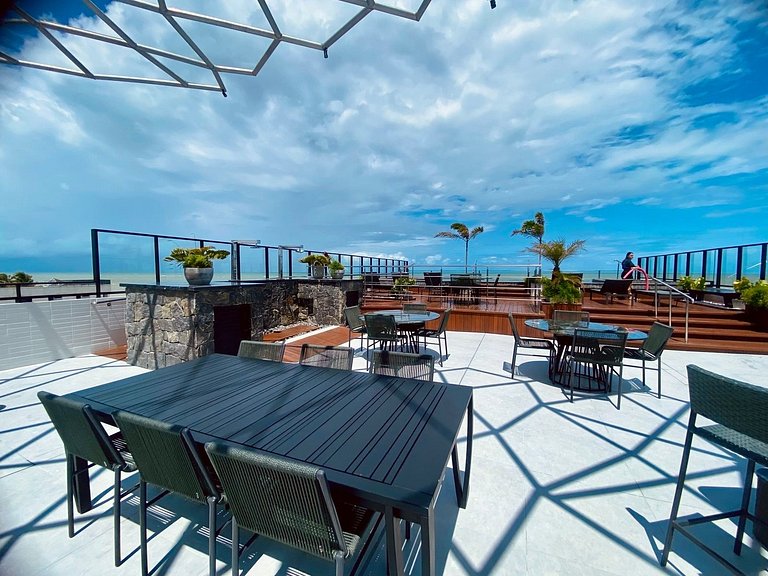 Alta Garden 306 Flat Studio Vista Mar, Pé na Areia