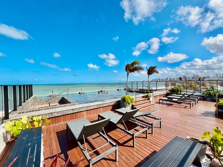 Alta Garden 306 Flat Studio Vista Mar, Pé na Areia