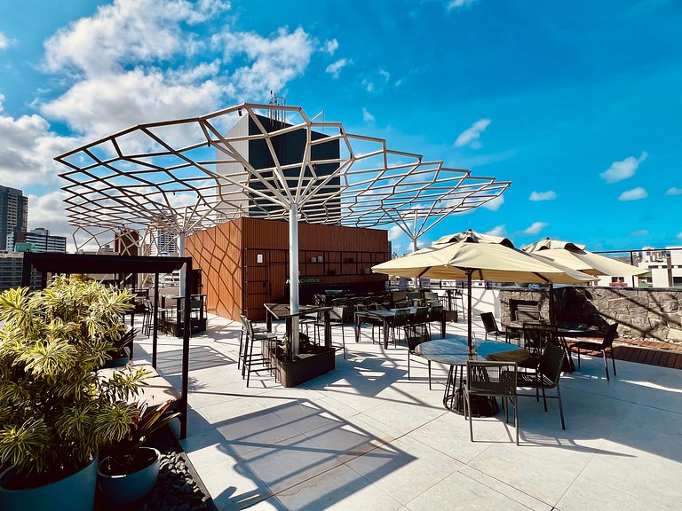 Alta Garden 02 Pé na Areia - Lindo Flat com Garden