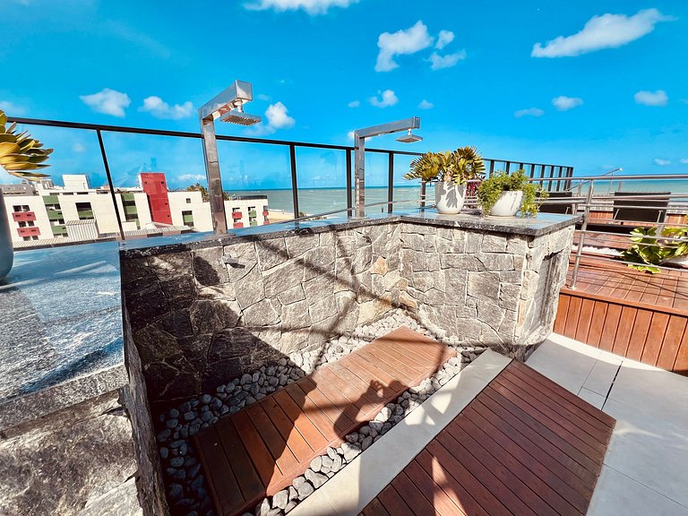 Alta Garden 306 Flat Studio Vista Mar, Pé na Areia