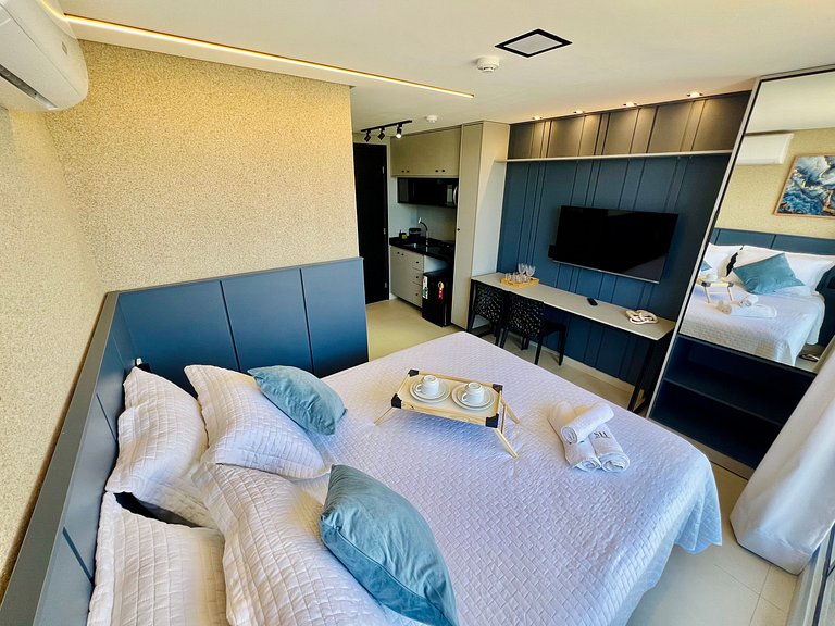 AM 205 - Studio Pé na Areia Estiloso e Funcional