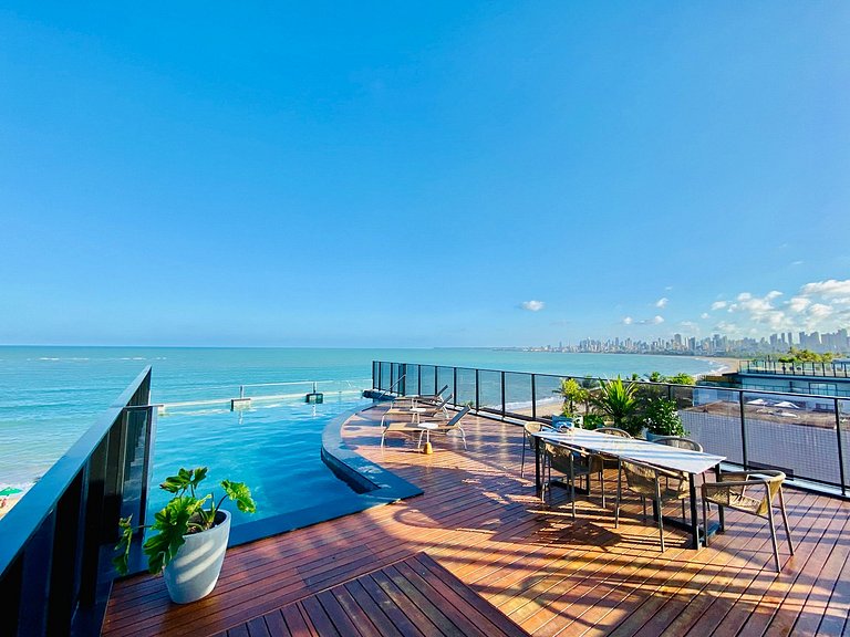 AM 109 - Studio Pé na Areia com Vista Mar no Bessa