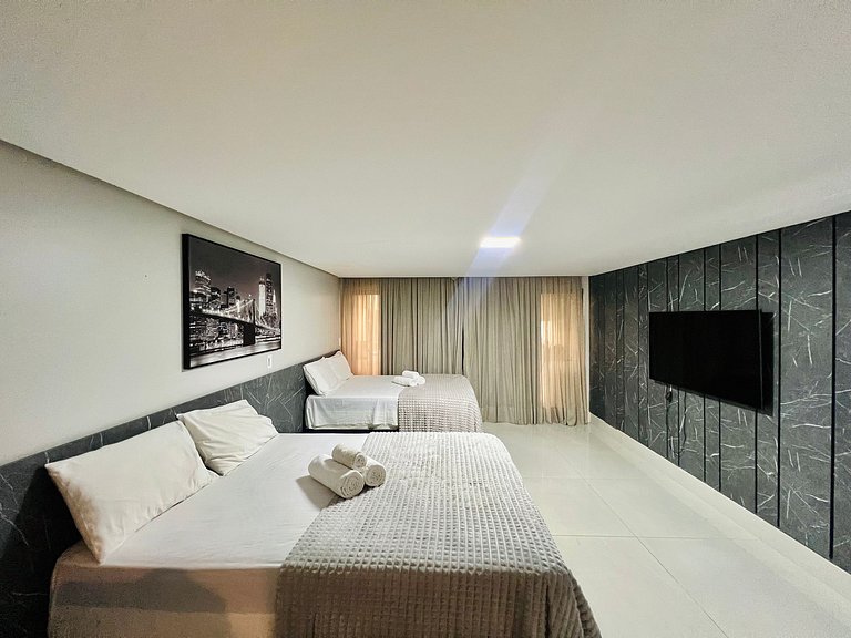 Fortune 01 - Flat / Studio, Espaçoso e Confortável